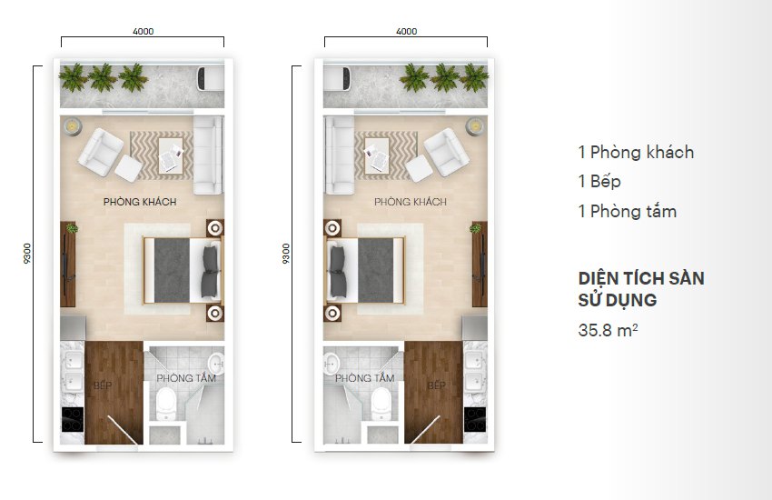 Thiết kế căn hộ studio Gamuda Central Park